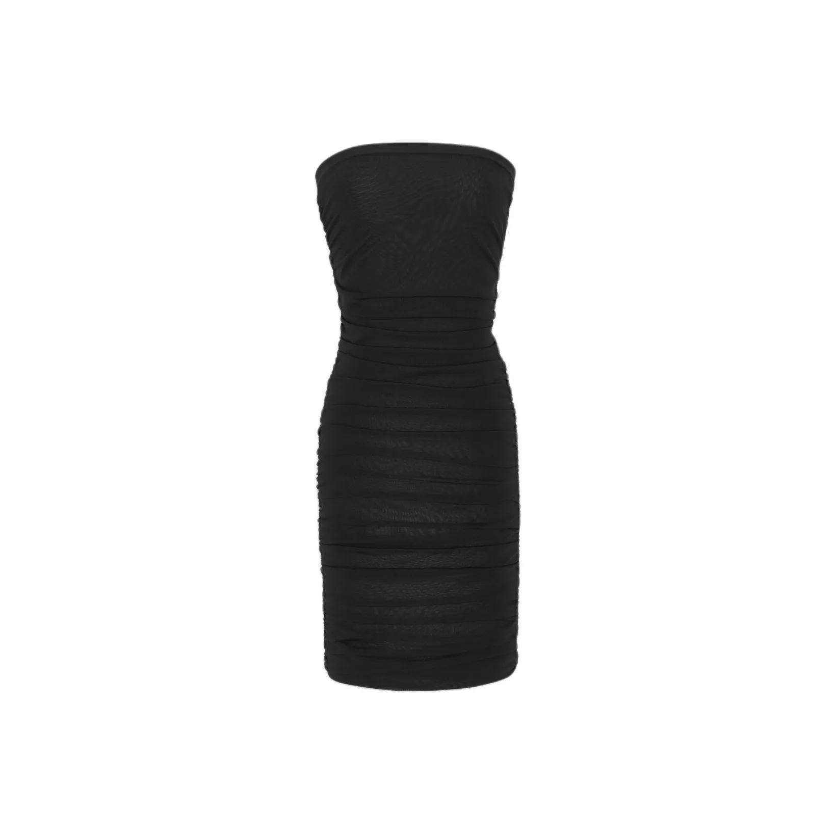 SAINT LAURENT Ruched Strapless Dress In Knit Sleeveless Dress Women's Black