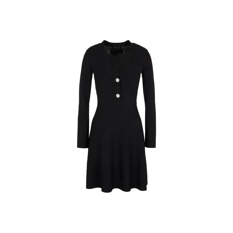 ARMANI EXCHANGEAE Длинное платье с длинными рукавами женское черное