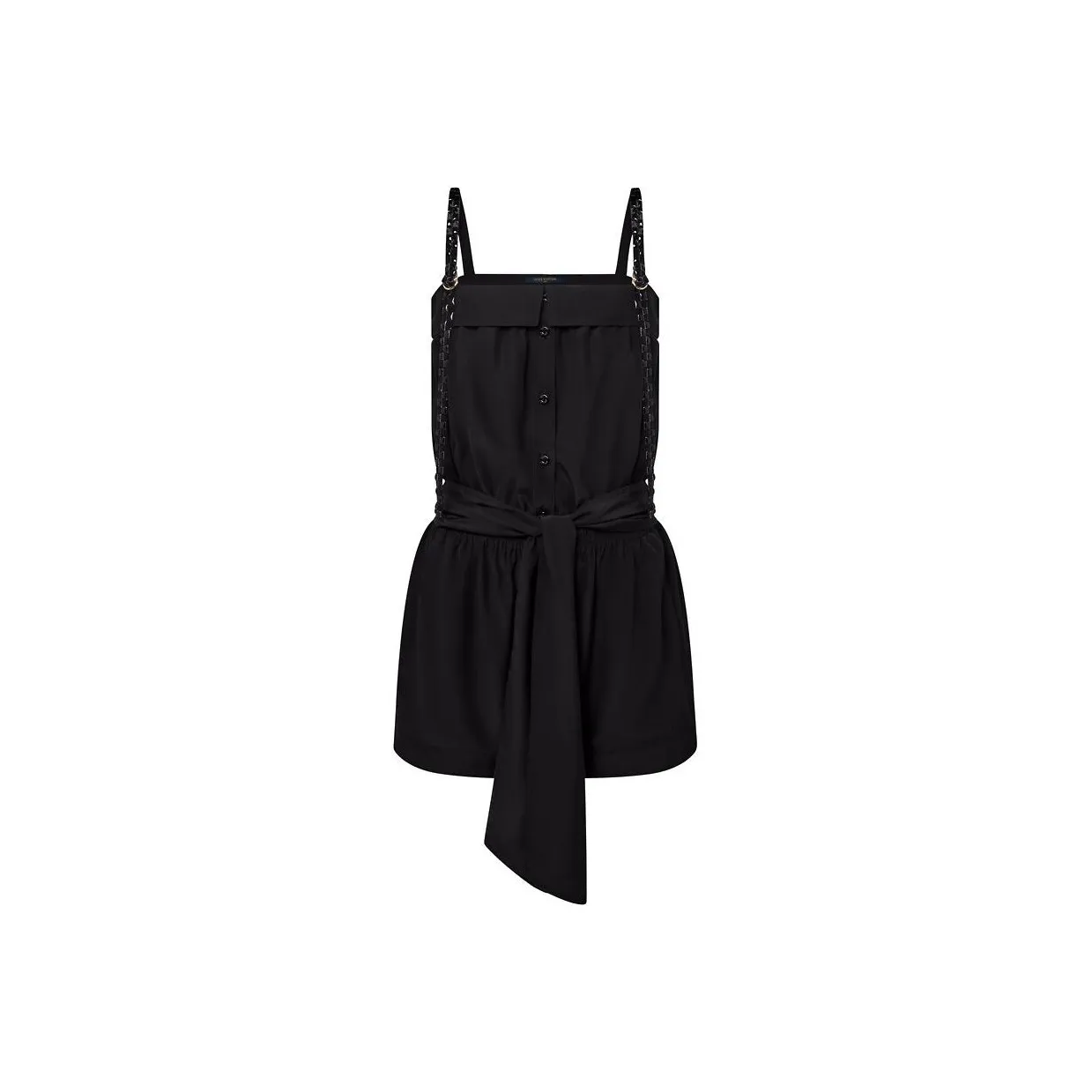 LOUIS VUITTON Damier Strap Silk Playsuit
