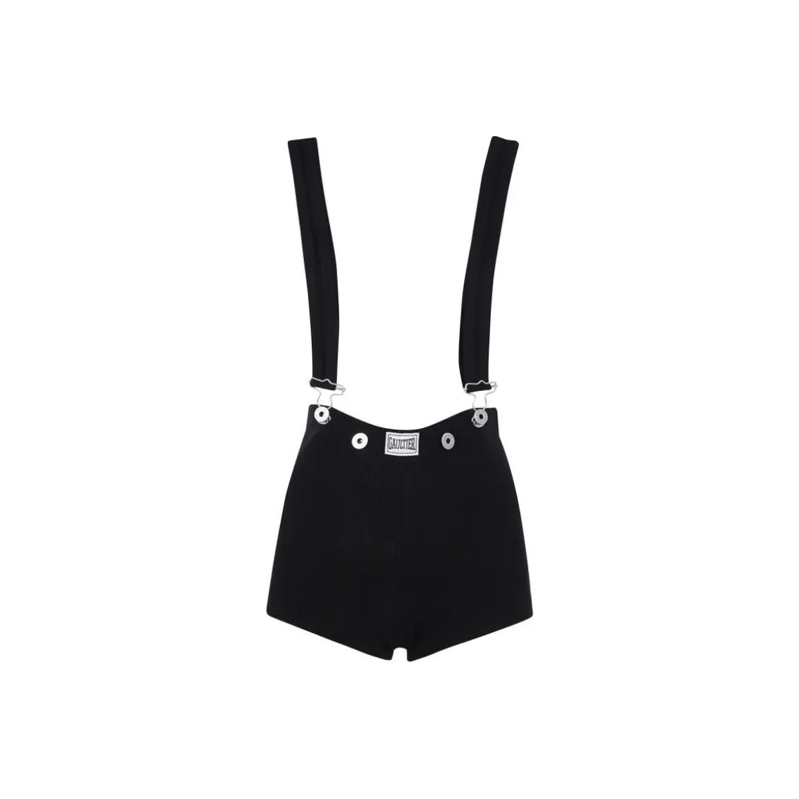 Distressed Raw Hem Mom jean Compression Patch Shorts 'Black'