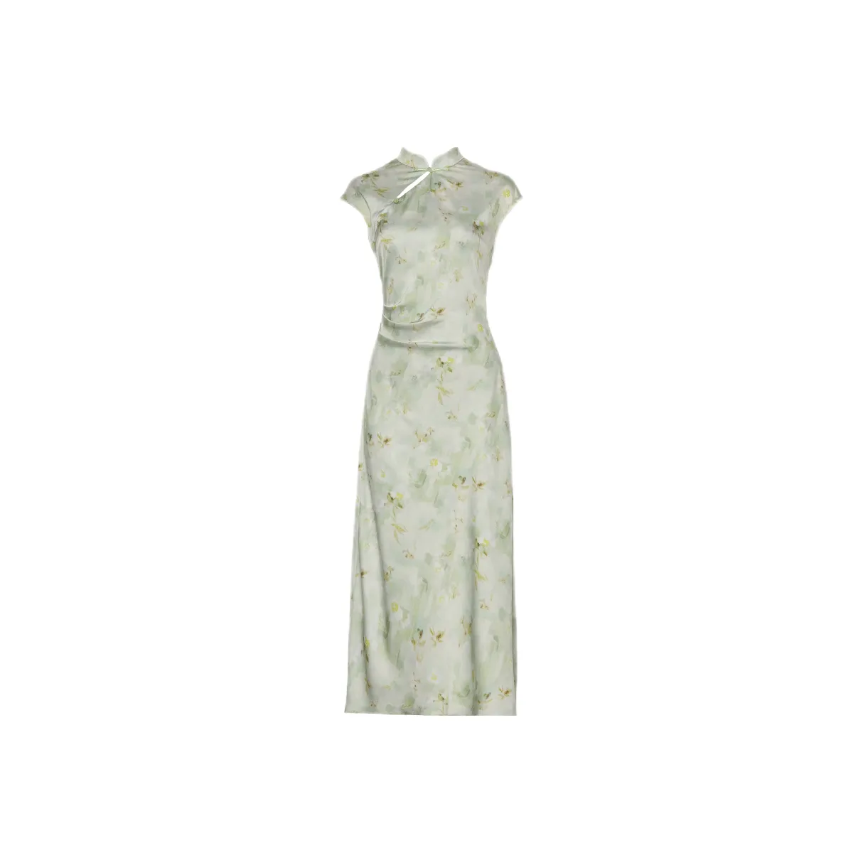 DPLAY Короткий рукав Платье Женское Зеленый Shadow Цветочный