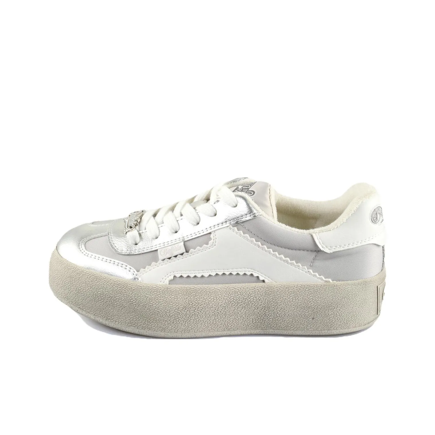 Buffalo Low Top Скейтборд Кроссовки Унисекс Белый Серебряный