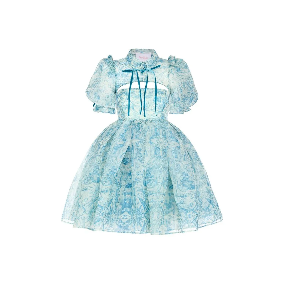 Selkie Collection Short Sleeved Dress Women's Ceramic Blue