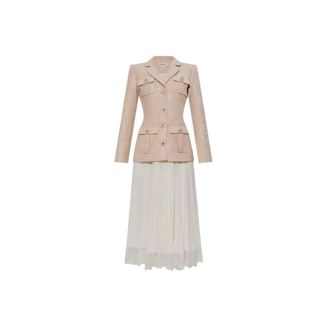 Self portrait Sequin Bouclé Midi Dress