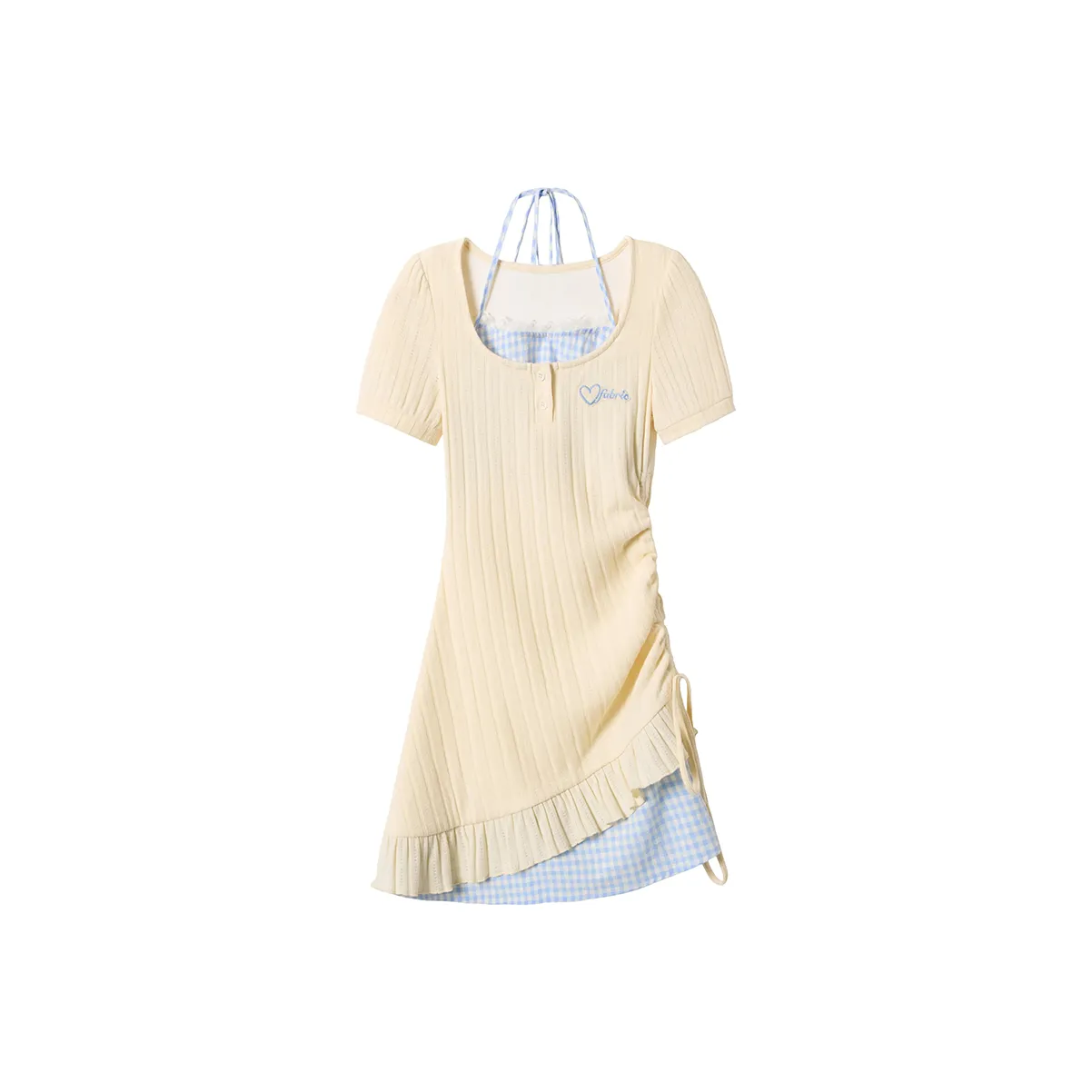 AURORA MUSE Короткий рукав Платье Женское Желтое