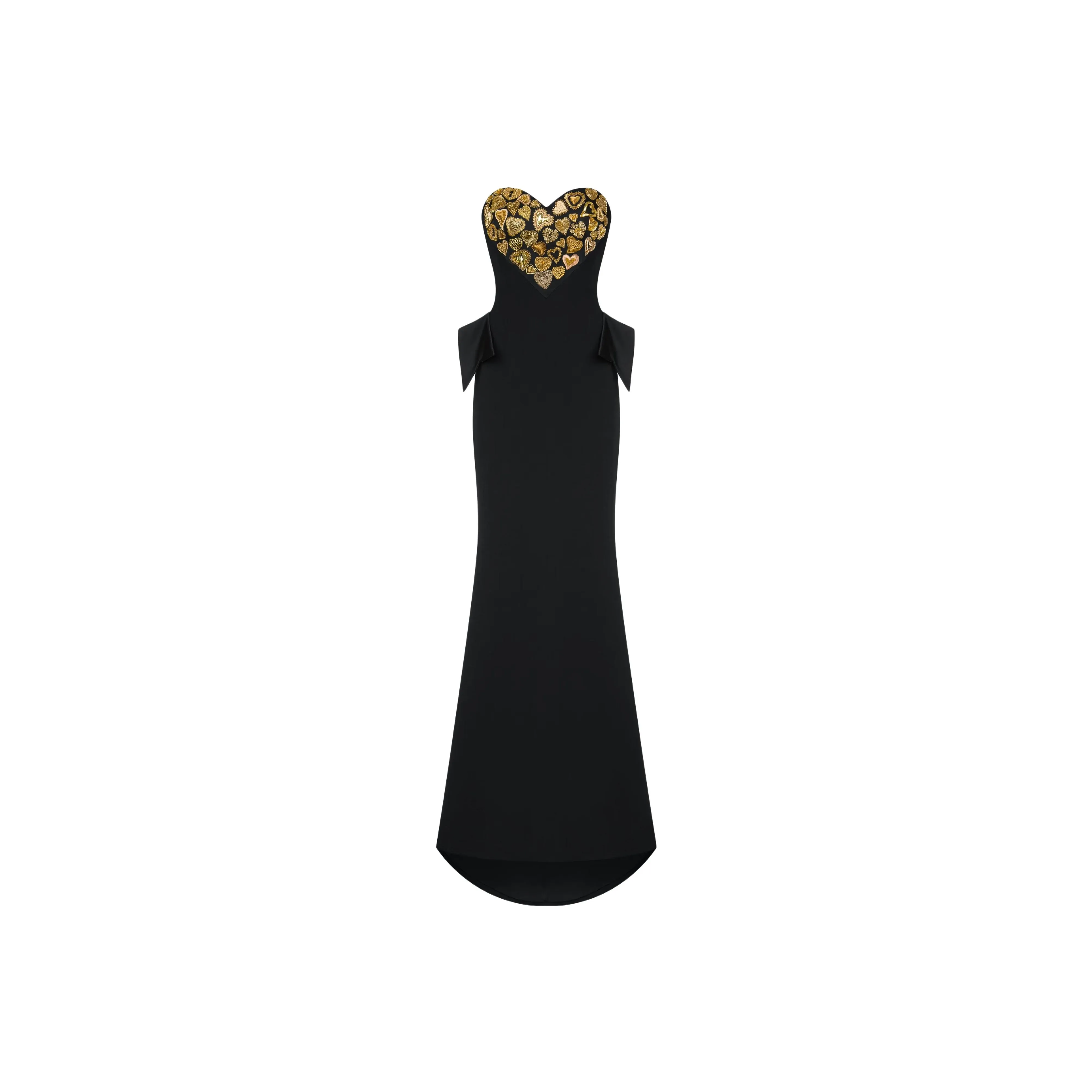 MOSCHINO Sweetheart neck Embroidered Maxi Dress