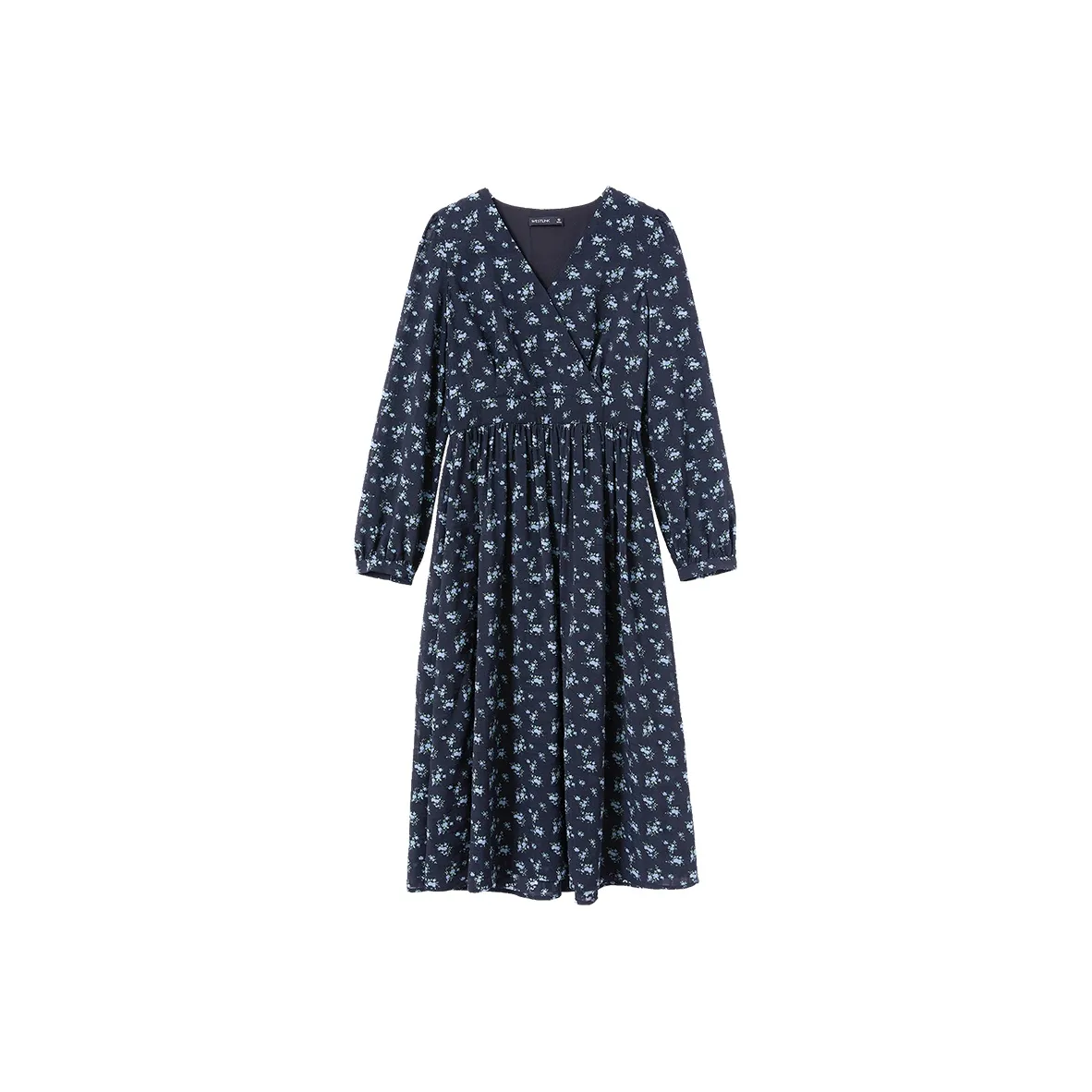 WESTLINK Длинное платье с длинными рукавами женское синее