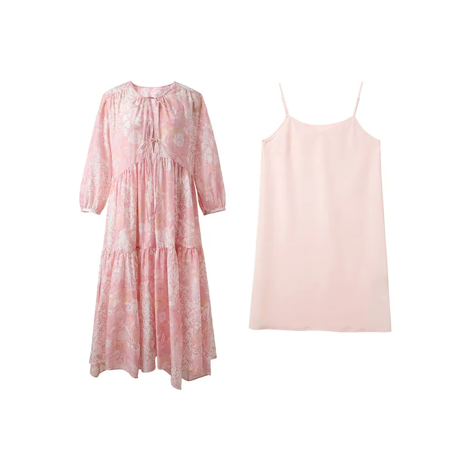 3COLOUR Short Sleeved Dress Women's Cherry Blossom Pink Floral