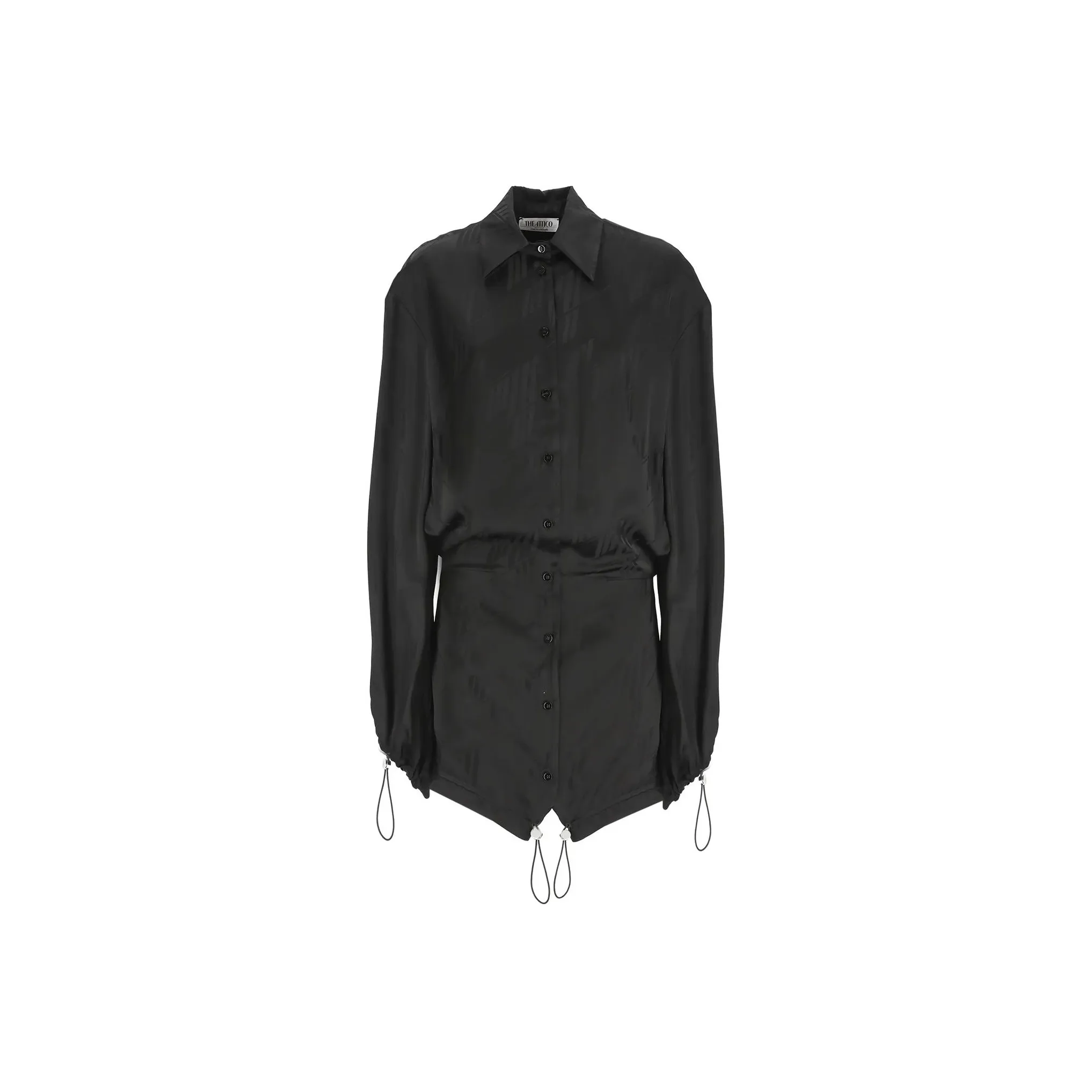 The Attico Drawstring Hem Mini Satin Dress