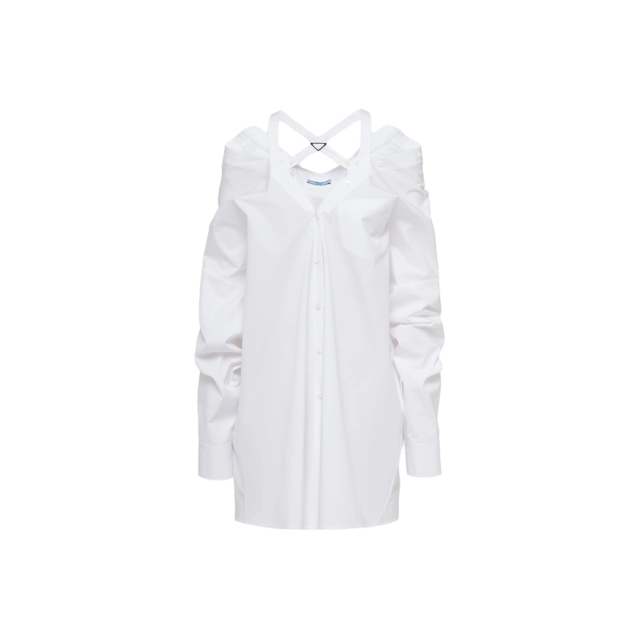 PRADA SS23 Long Sleeved Dress Women's White