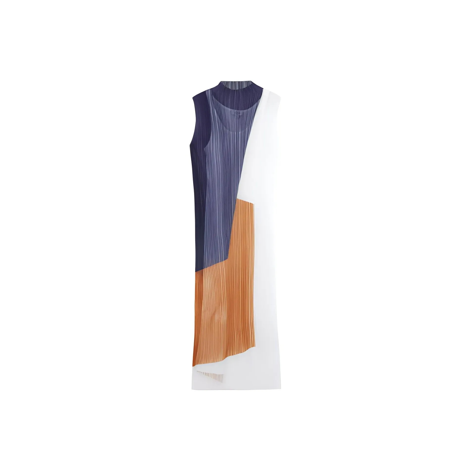 COS Sleeveless Dress Women's Navy Blue+Orange+White