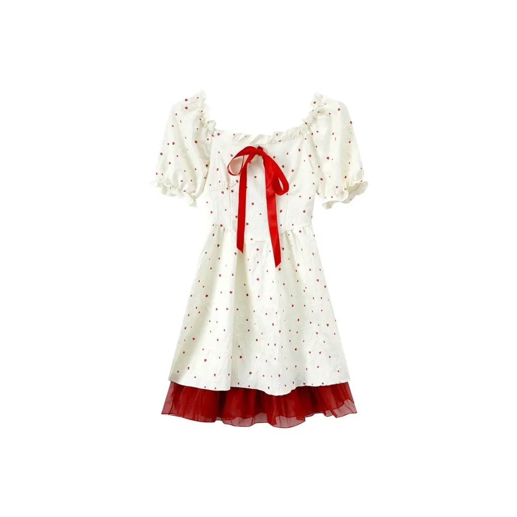 MRR&CO. Short Sleeved Dress Women's Red Heart