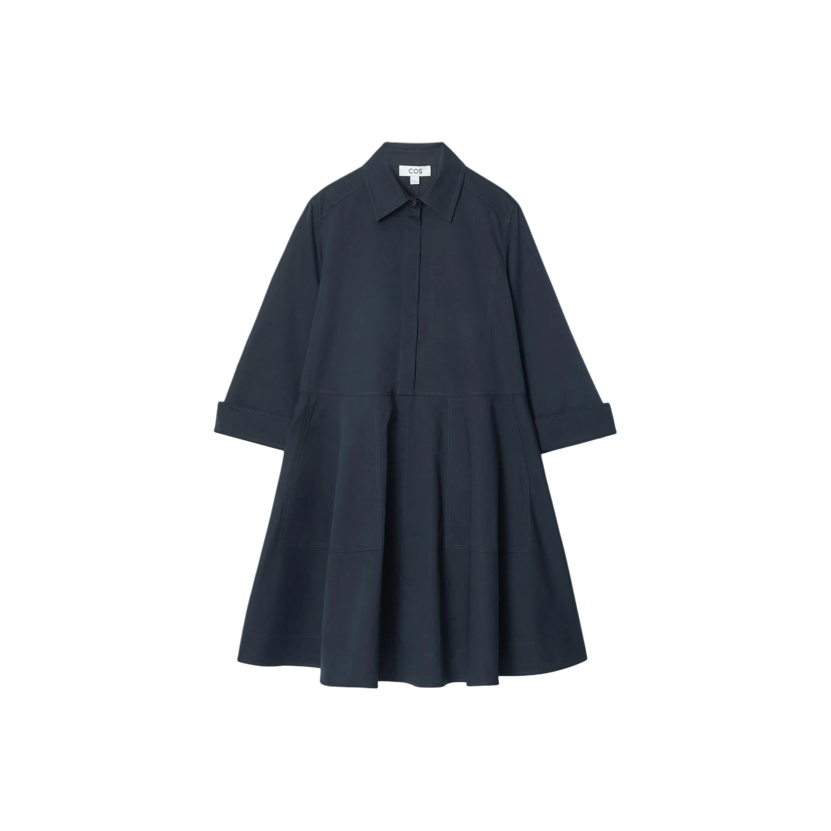 COS Long-Sleeved Dresses Women's Navy Blue