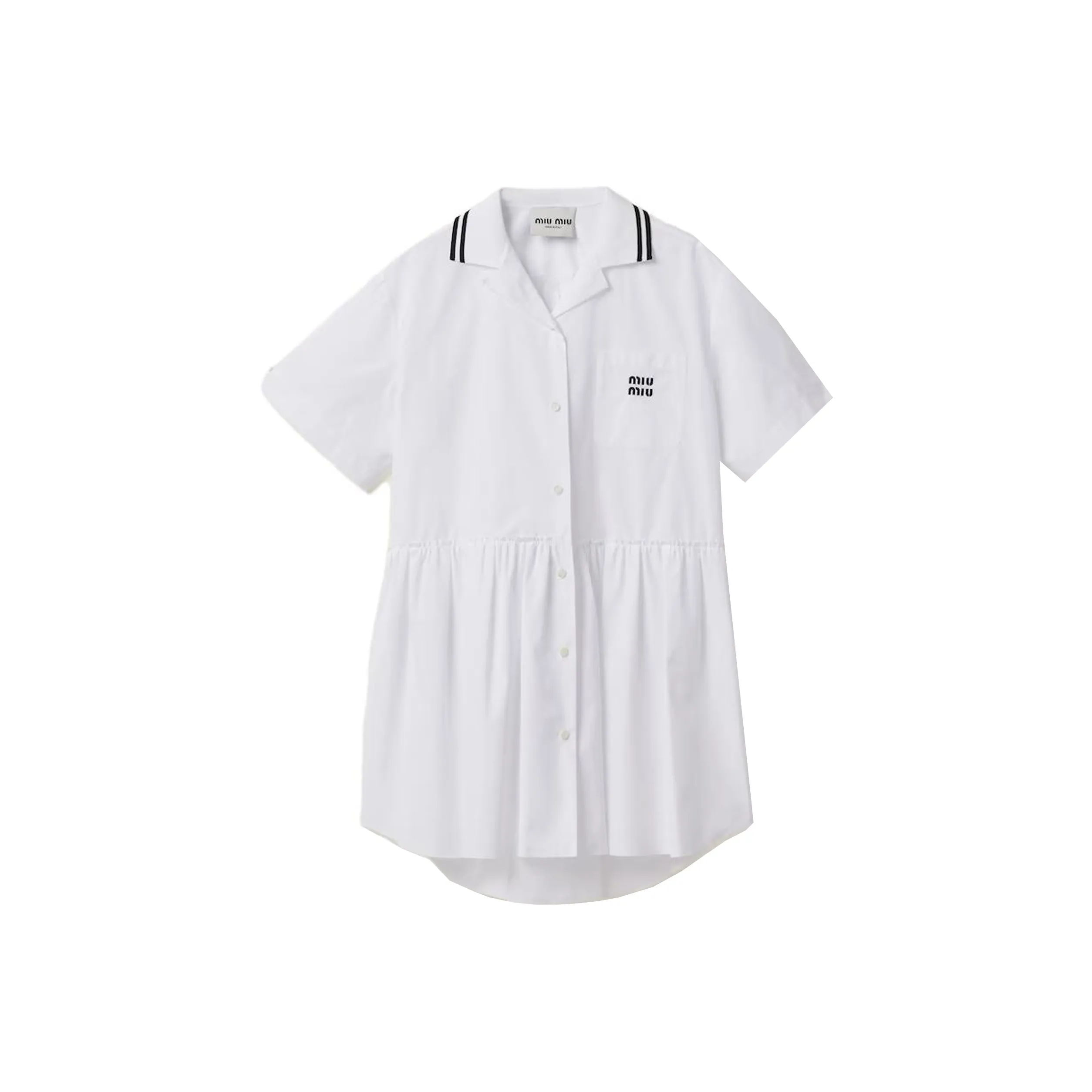 MIU MIU Logo print Poplin Minidress