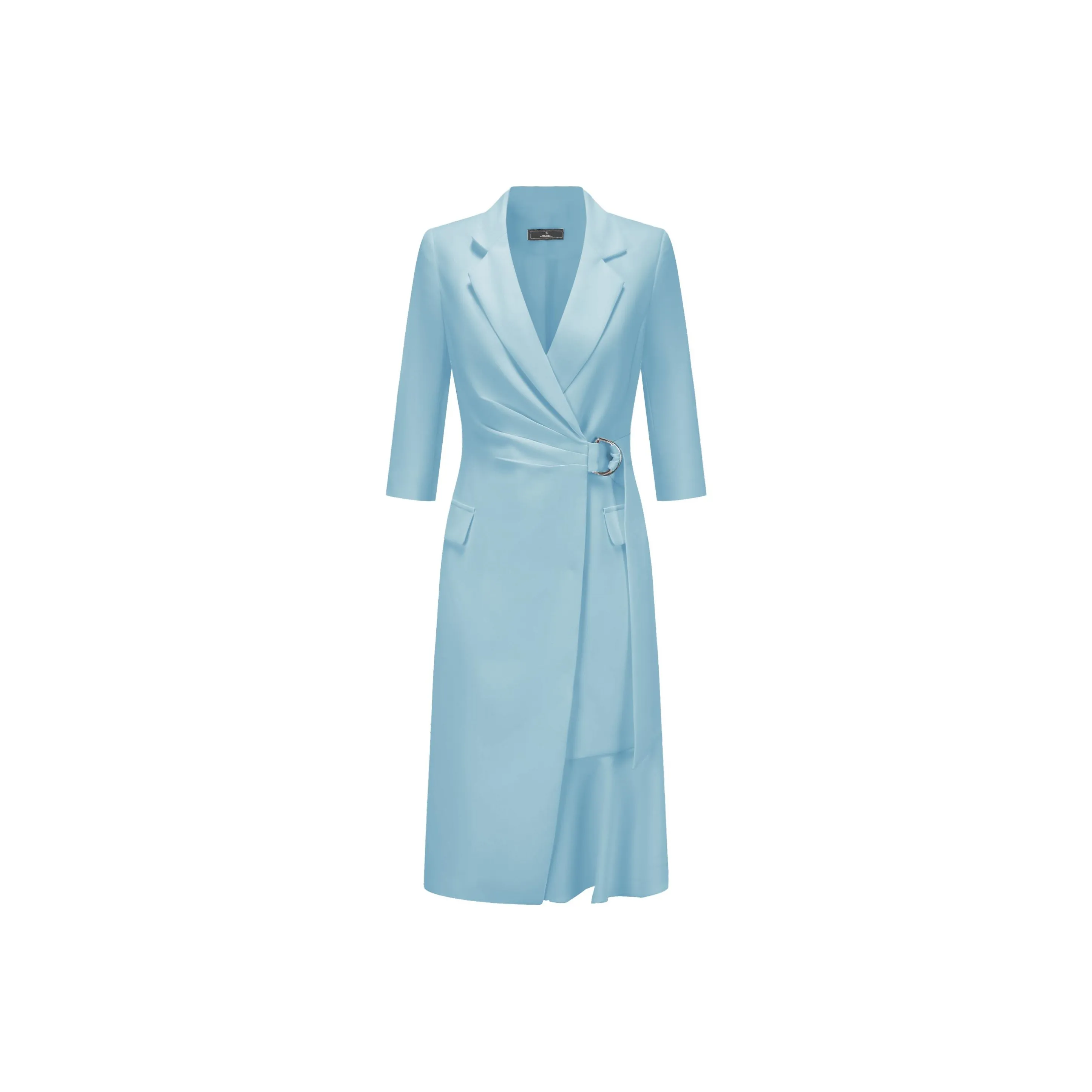 ONE SHALLOW Длинное платье с длинными рукавами женское синее