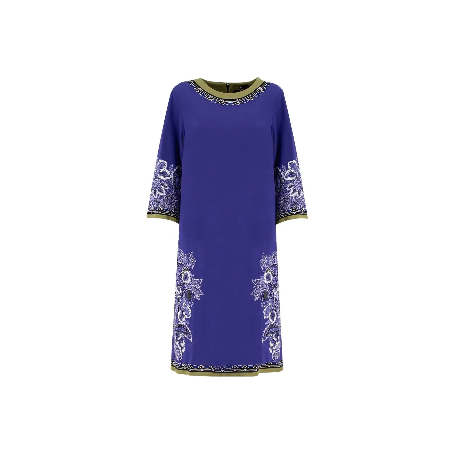 ETRO Floral Printed Crewneck Cady Shift Dress