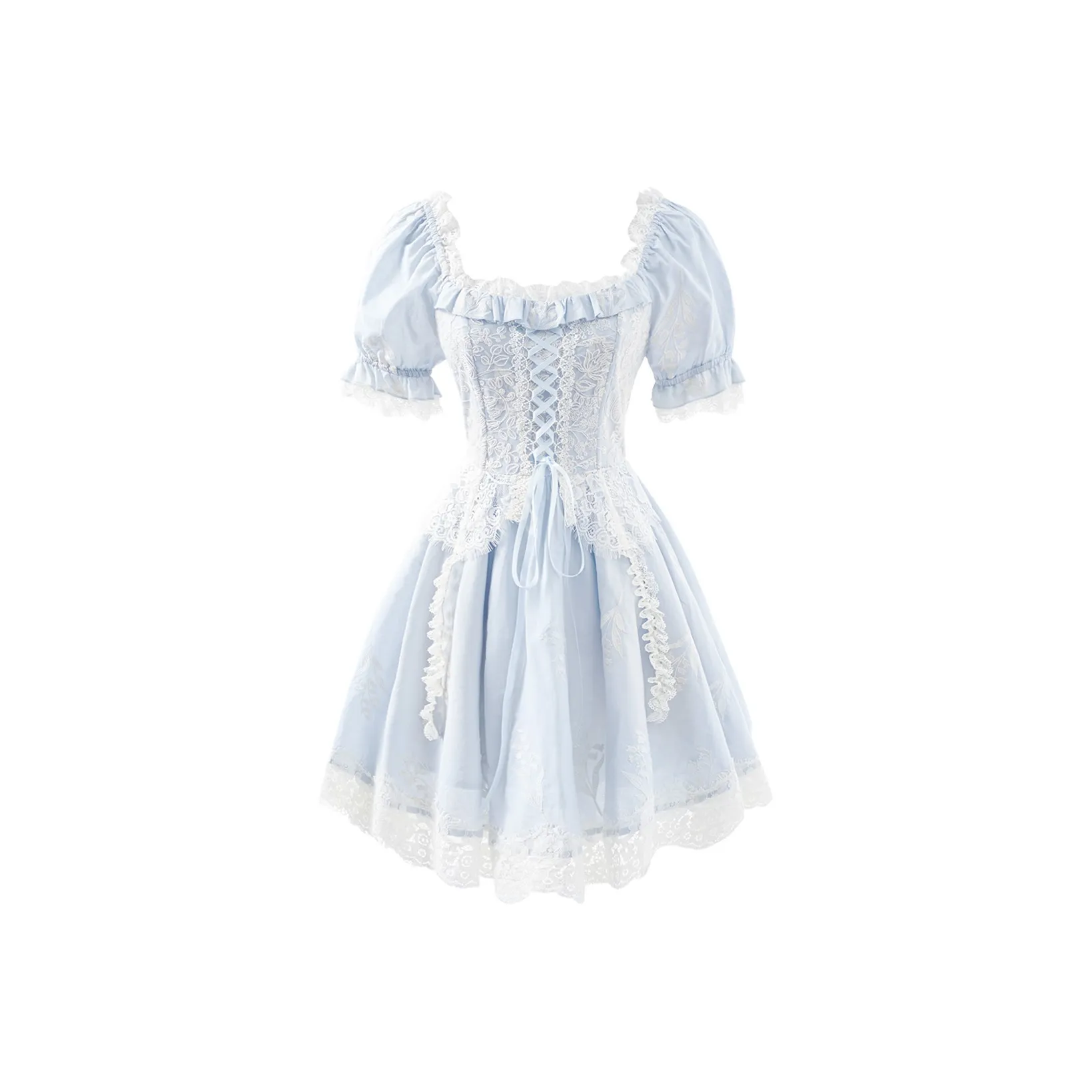 Blovelan Короткий рукав Платье Женское Светло-синий