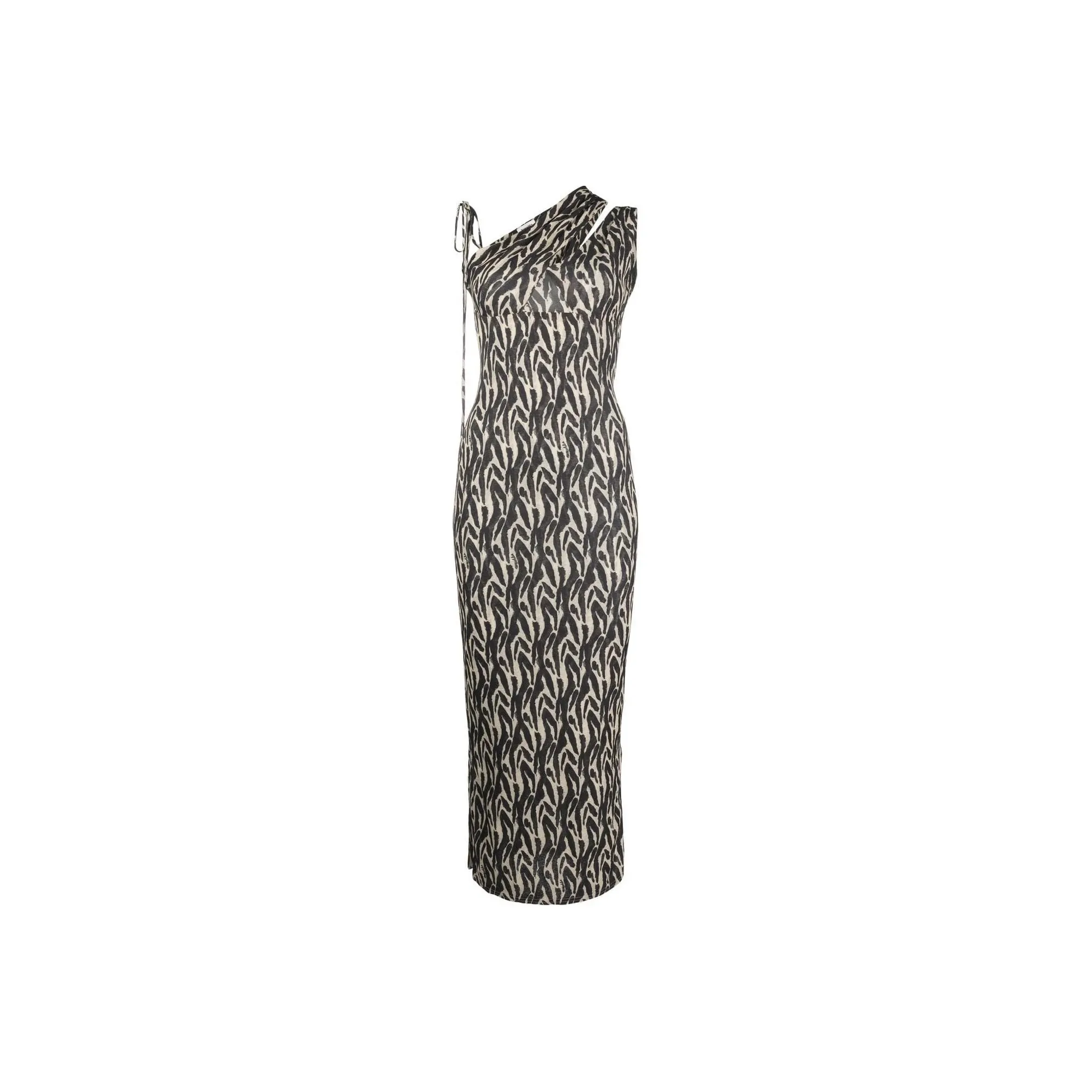NANUSHKA Printed One shoulder Midi Dress