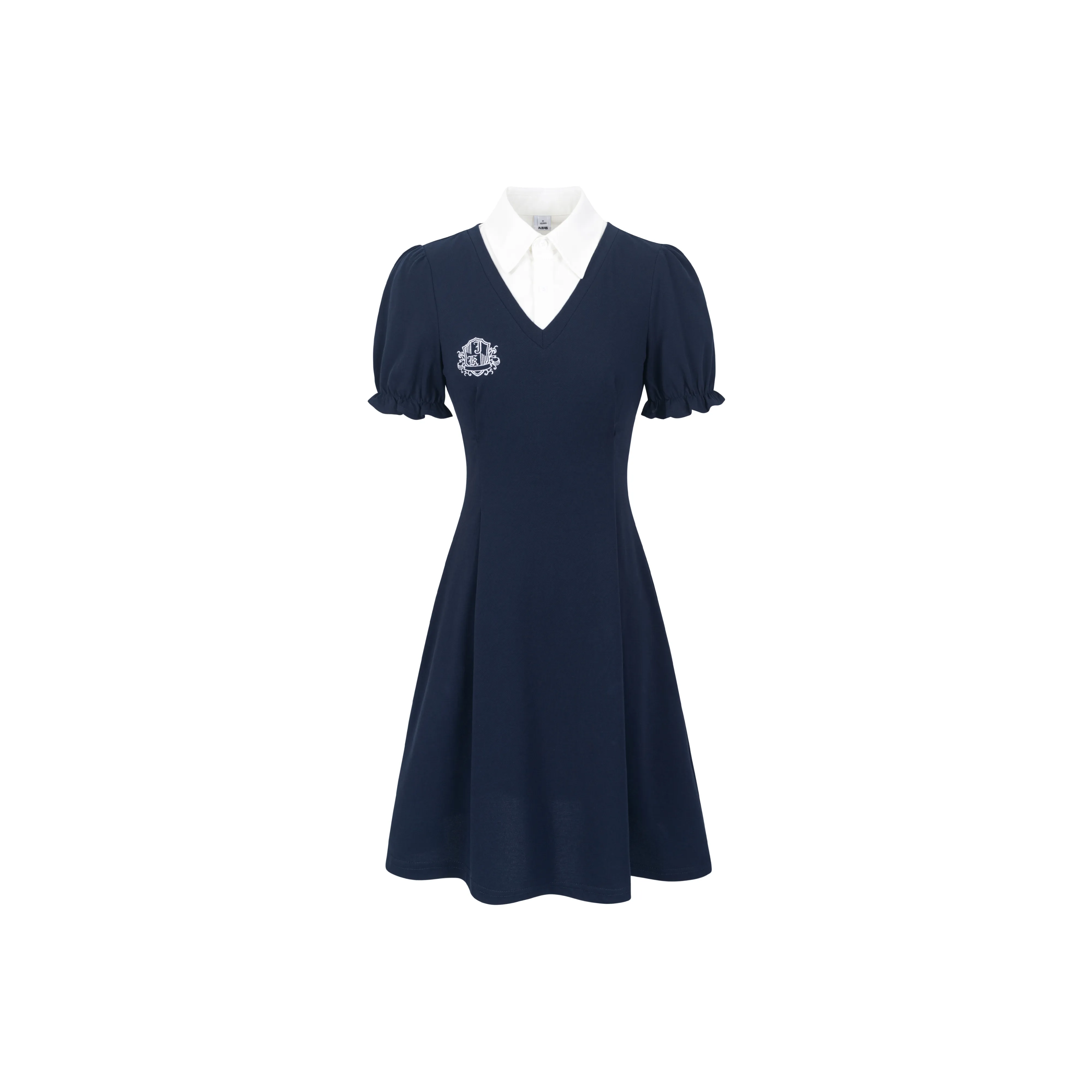 9 Кошка Лакомства Стик Короткий Рукав Платье Женское Темно-синий