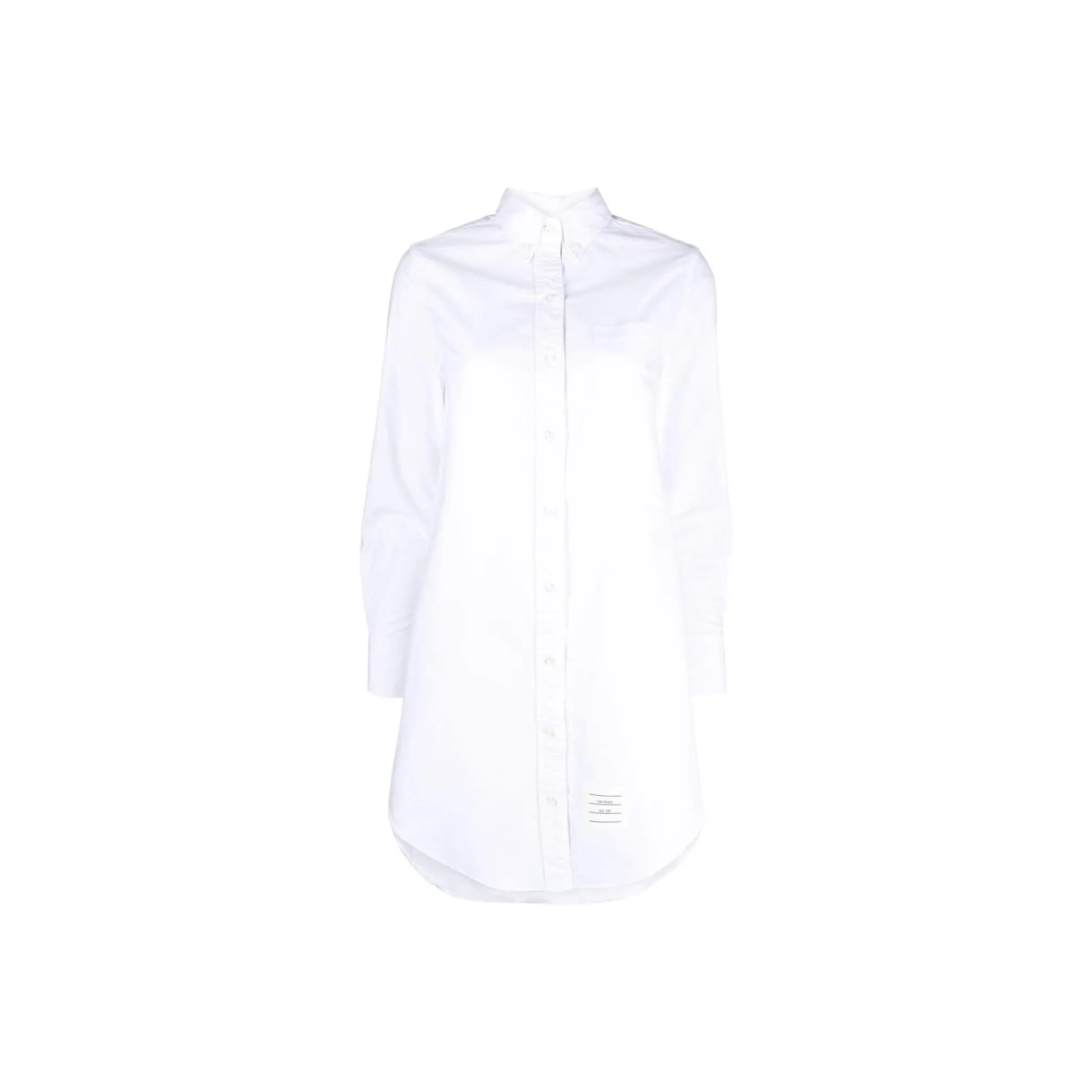 THOM BROWNE Crinkled Curved Hem Shirt Dress