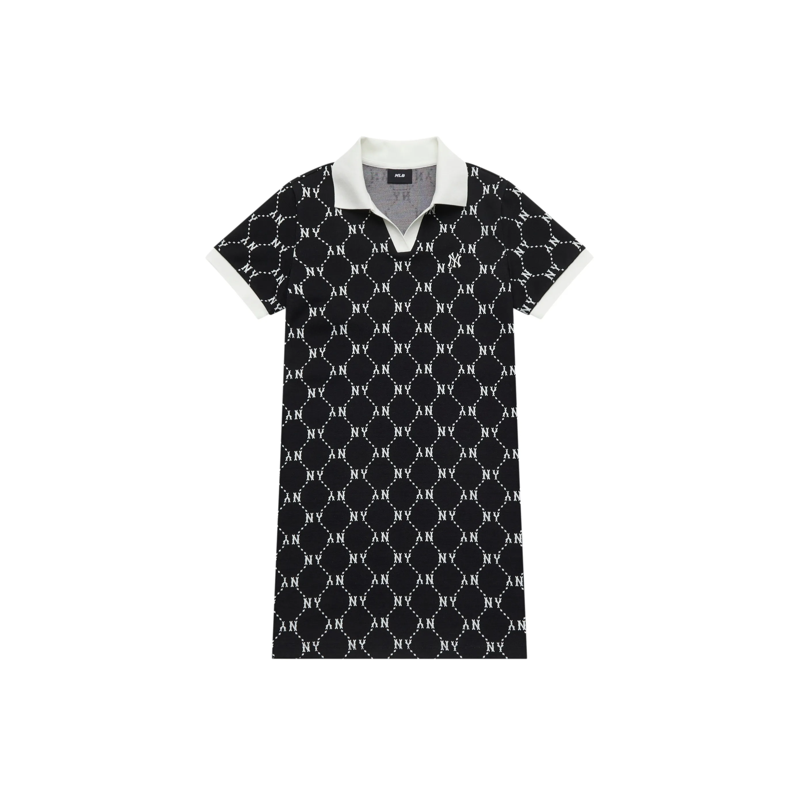 MLB MONOGRAM Коллекция New York Yankees SS25 Короткий рукав Платье Женское Черное