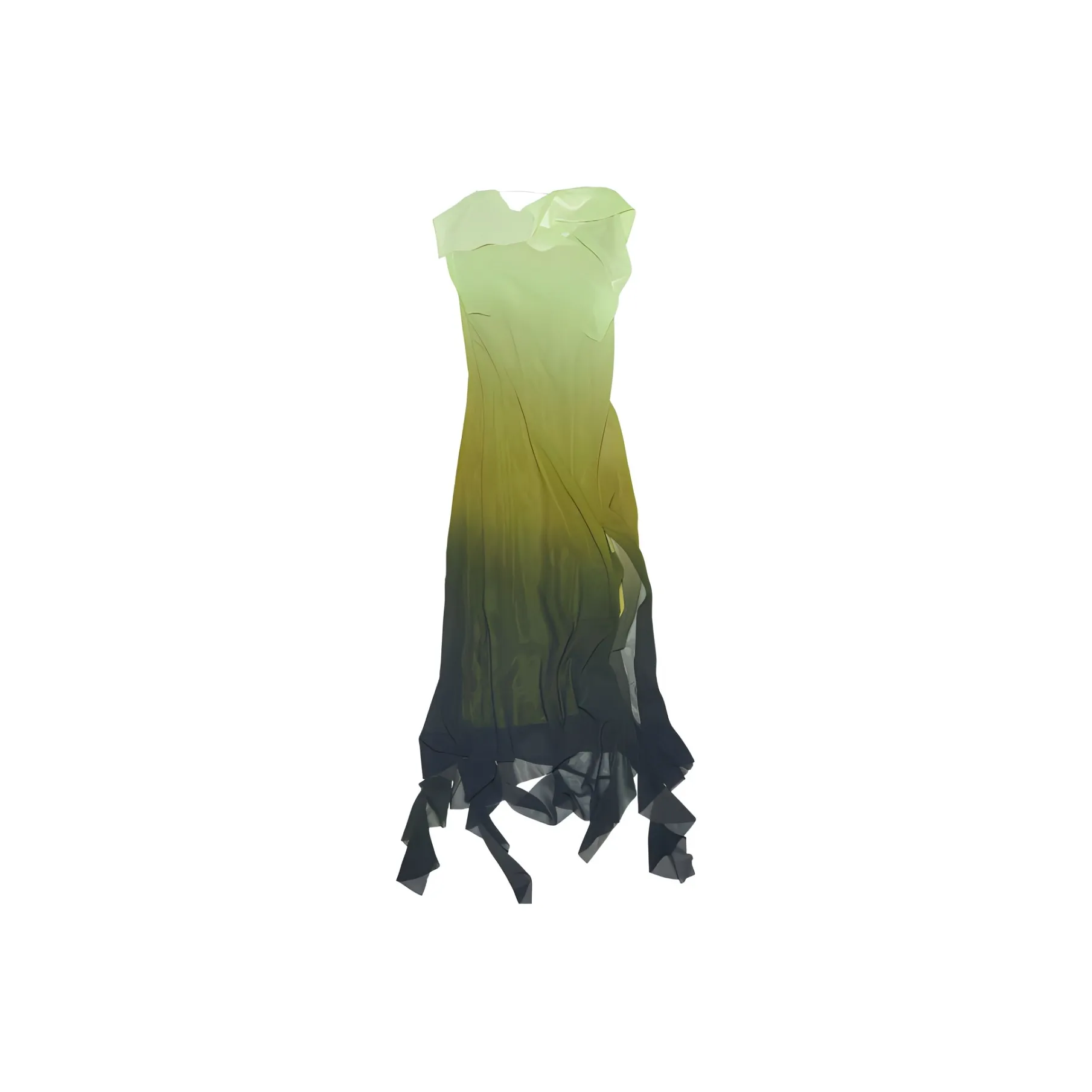 Acne Studios Ruffle Strap Dress Green