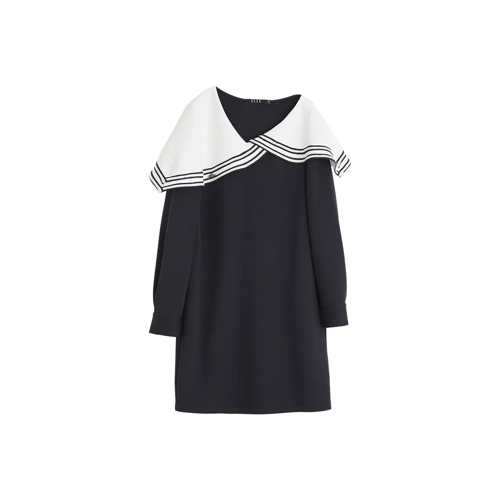 ELLE Long Sleeved Dress Women's Navy Blue