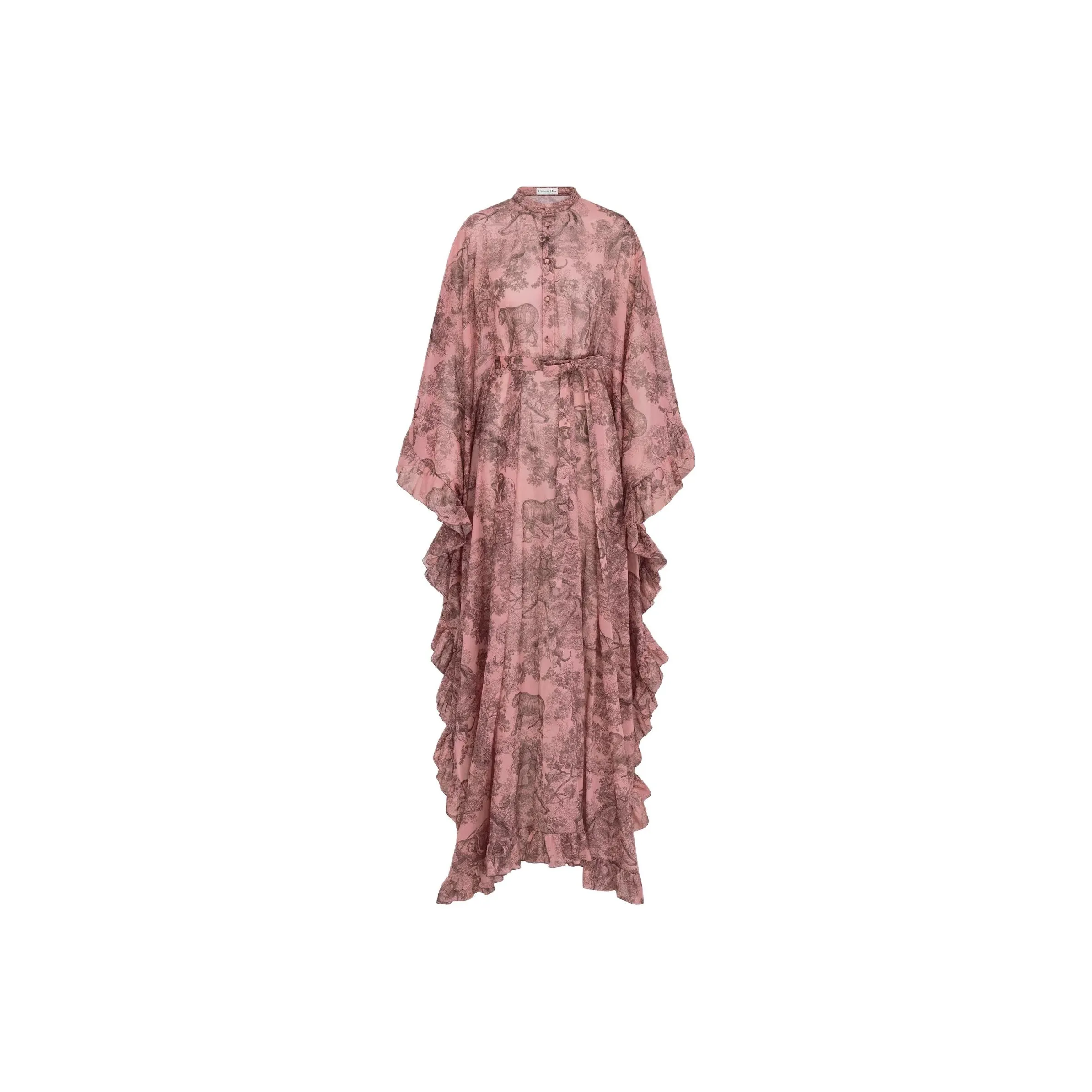 DIOR All Over Patterned Ruffled Dress