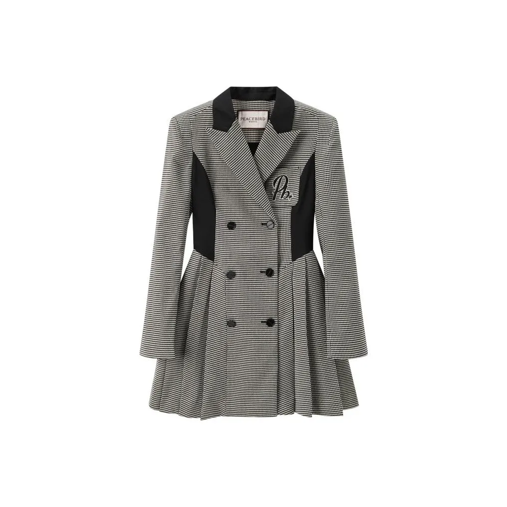 PEACEBIRD Long-Sleeved Dresses Women's Black Pattern