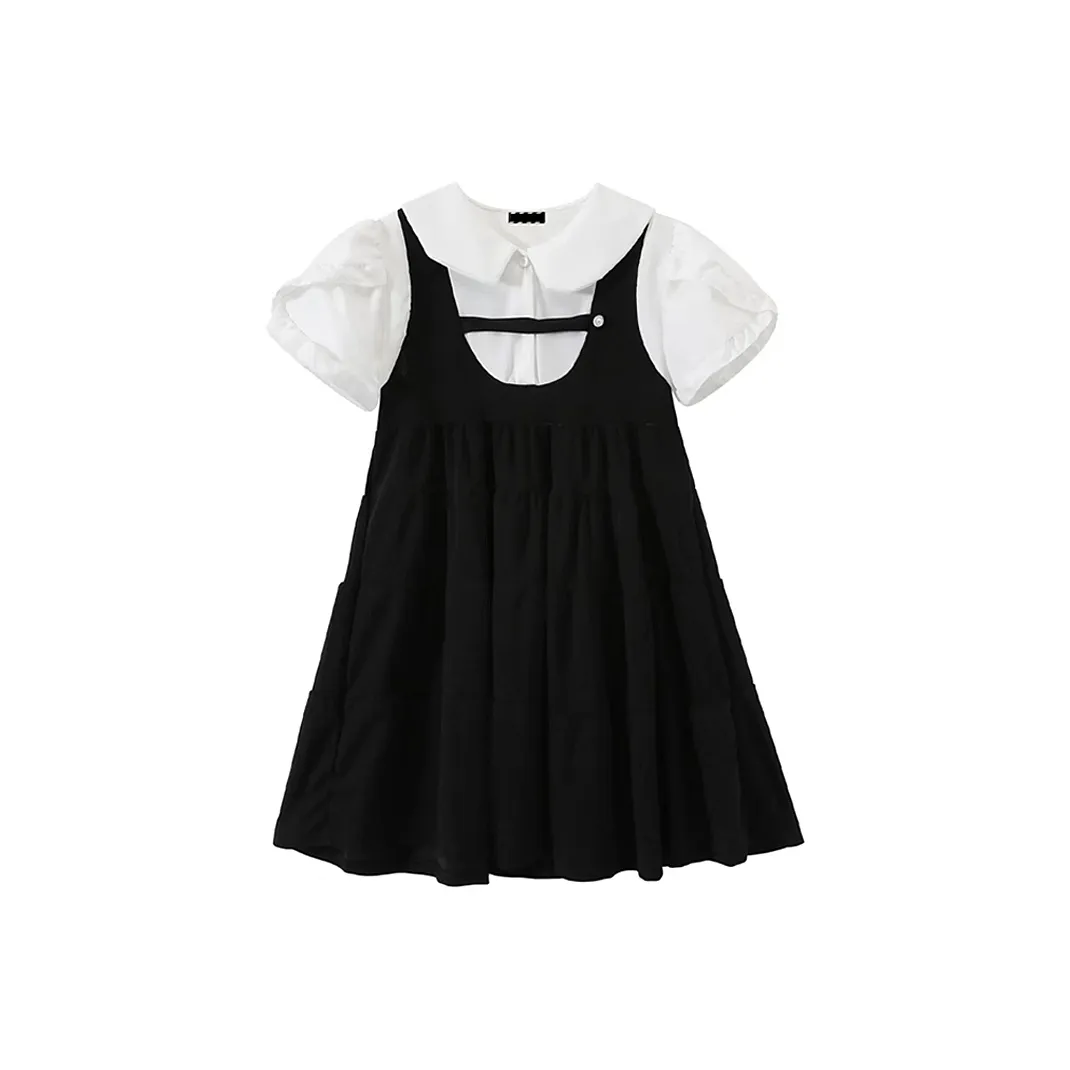 JOSR Короткий рукав Платье Женское Черное