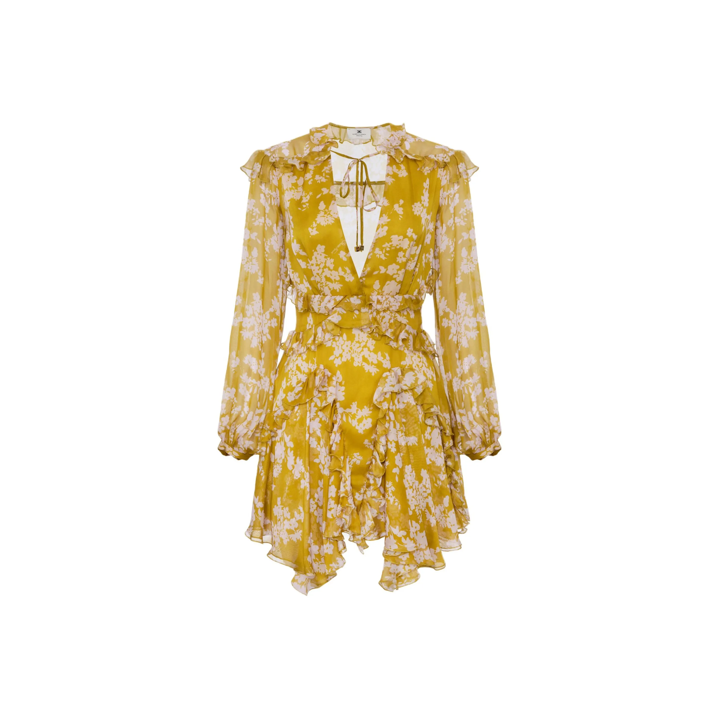 Elisabetta Franchi Ruffles Voile Printed Dress