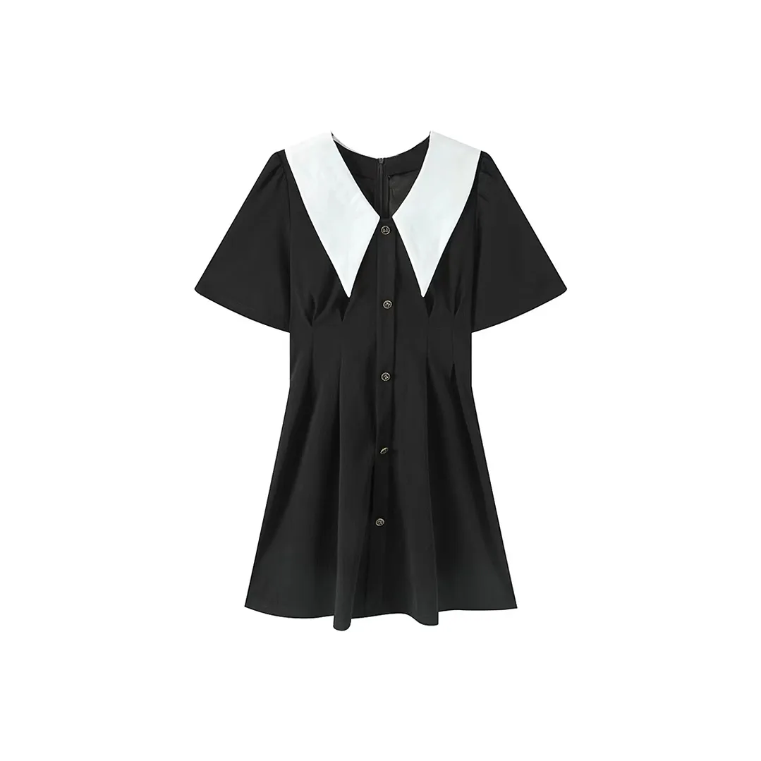 AFGGD Short Sleeved Dress Women's Black