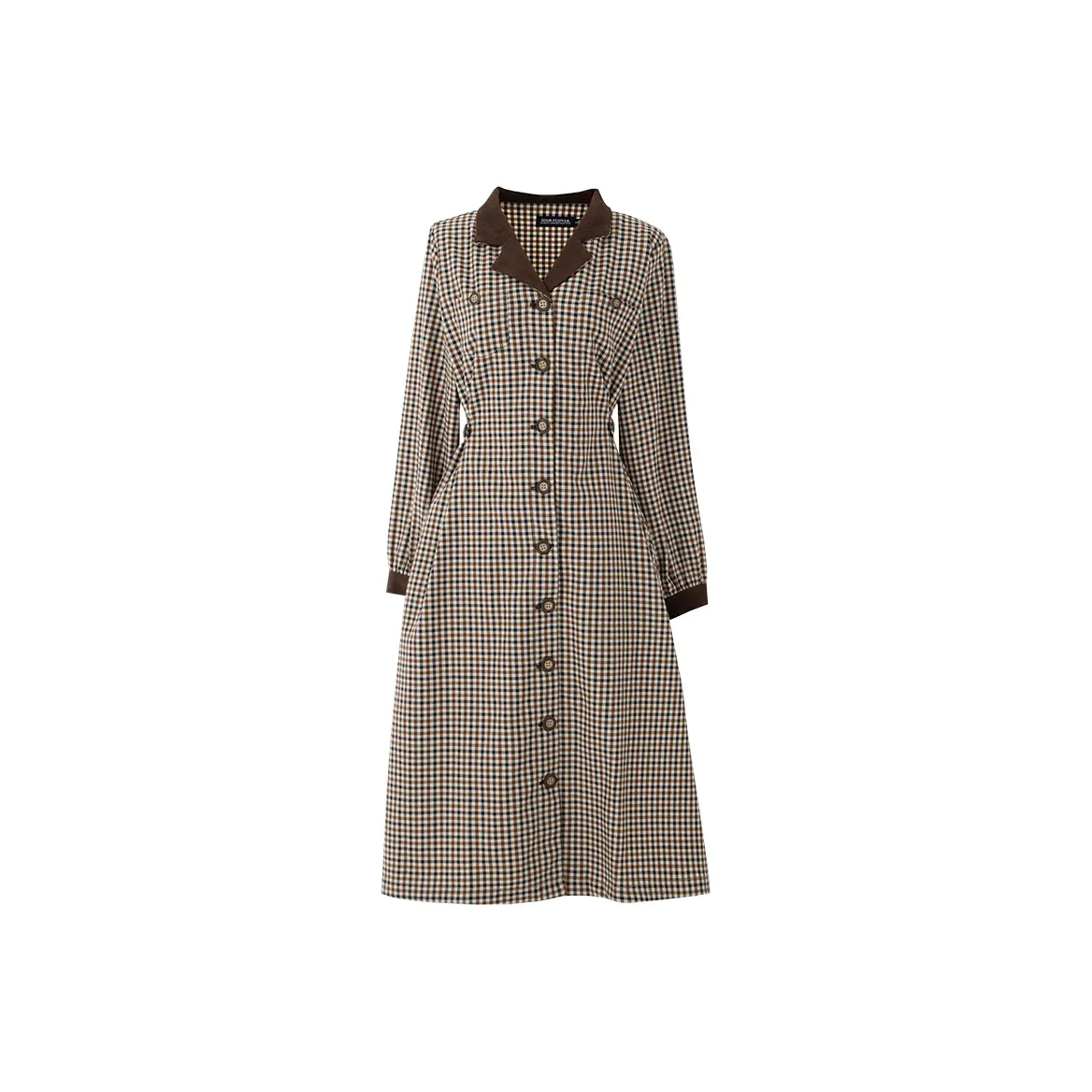 SOON FLOWER Long Sleeved Dresses Women's Brown