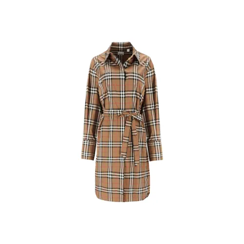 Burberry Коричневый Женские Длинные Платья с Рукавами