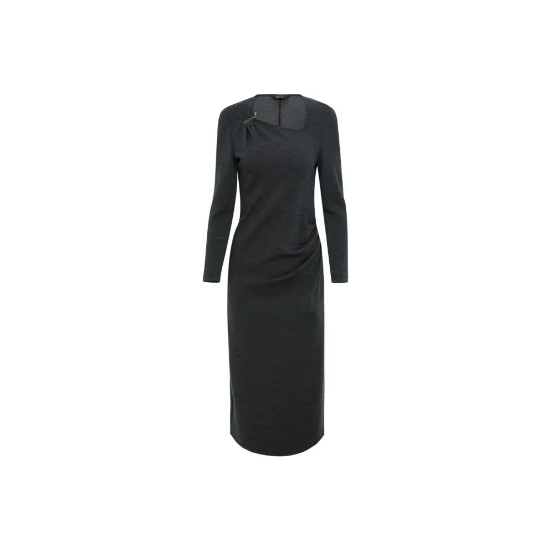 IDPAN Длинное платье с длинными рукавами женское черное и серое