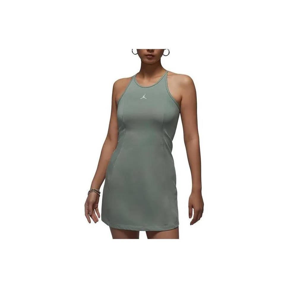 Джордан Без рукавов Платье Женское Зеленое