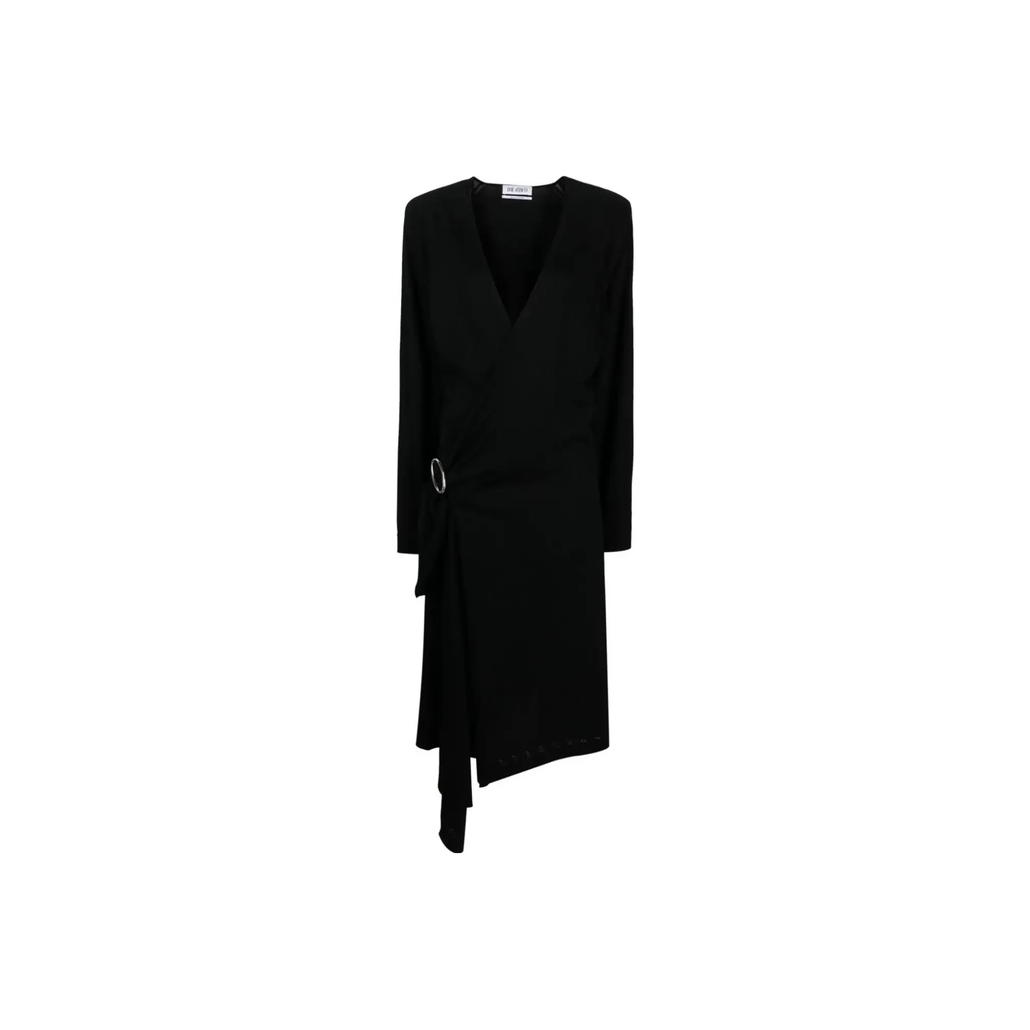 The Attico Front slit Long sleeved Wrap Dress