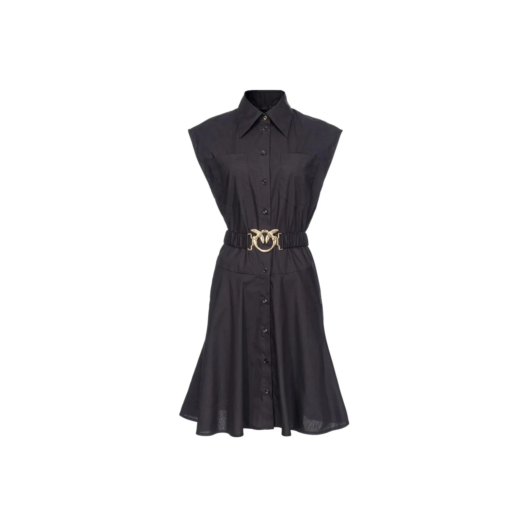 PINKO Love Birds buckle Cotton Shirtdress