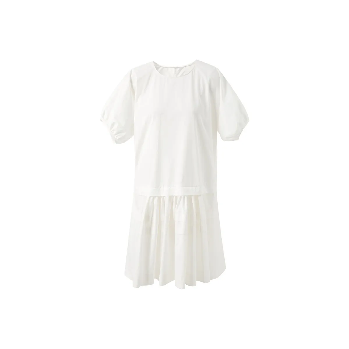 3COLOUR Короткий рукав Платье Женское Жемчужно-белый