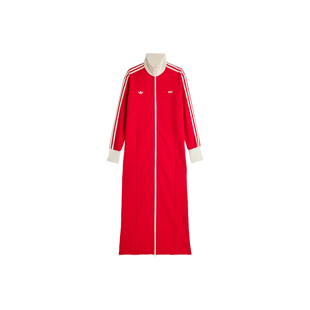 Adidas Originals AVAVAV Collaboration FW24 Длинное платье с длинными рукавами Женское Красное