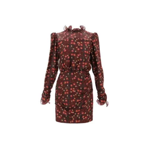 SALONI Red Женские Длинные Платья с Рукавами