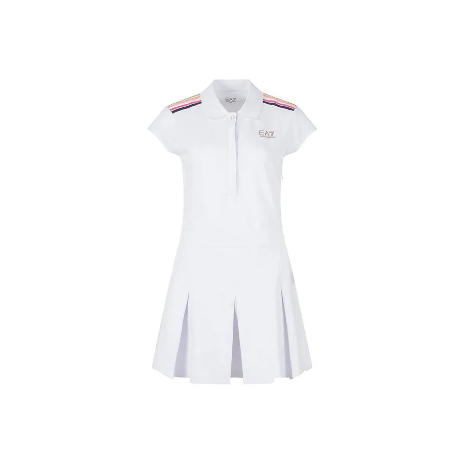 EMPORIO ARMANI EA7 SS23 Short Sleeved Dresses Women's White