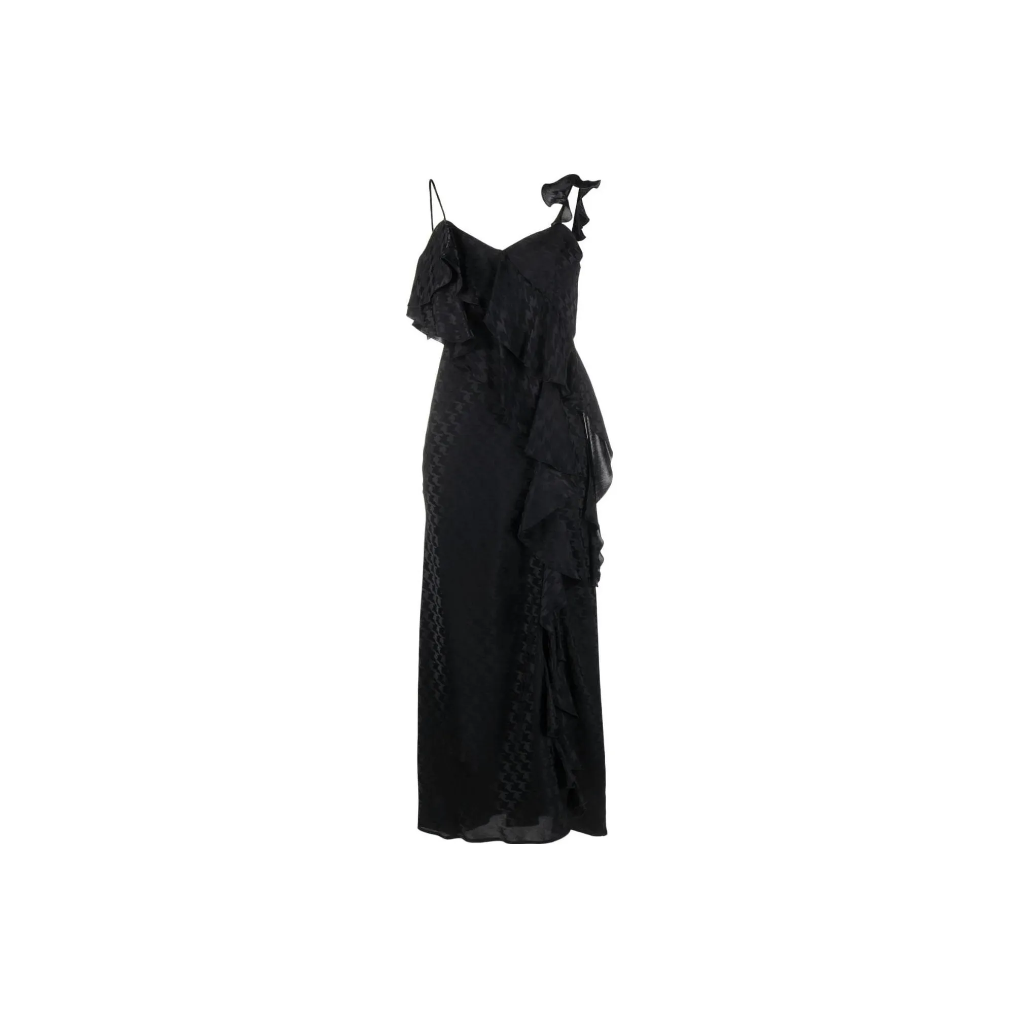 MSGM Ruffled Hem Flared Maxi Dress