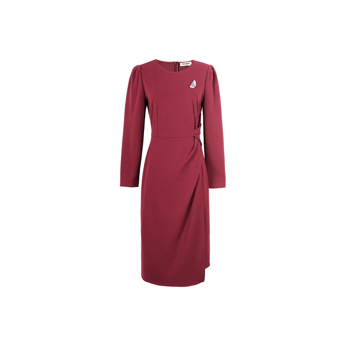 MISSSHINE Темно-красновато-фиолетовый Женское Длинное Платье с Рукавами