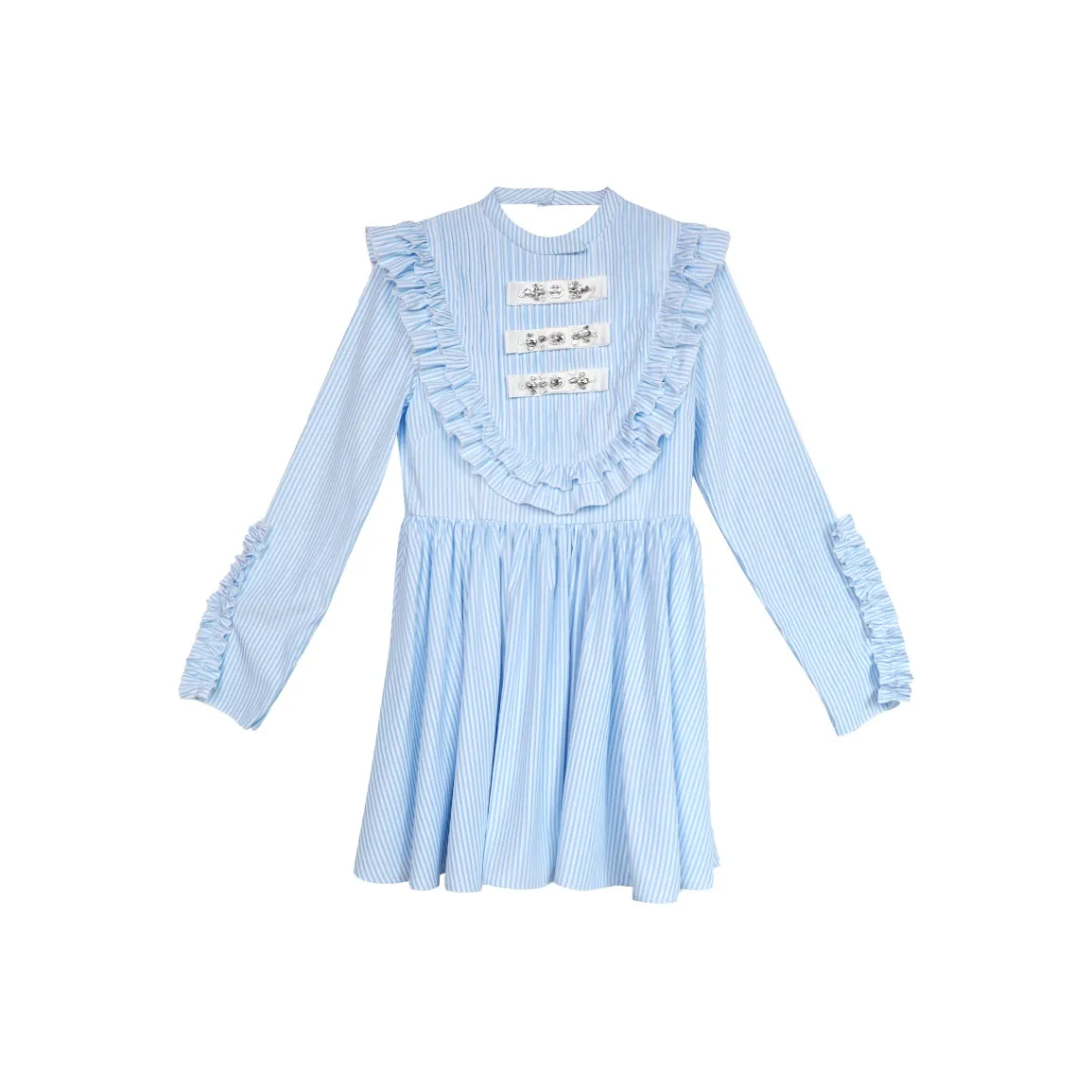 Bronze Lucia Длинное платье с длинными рукавами женское синее