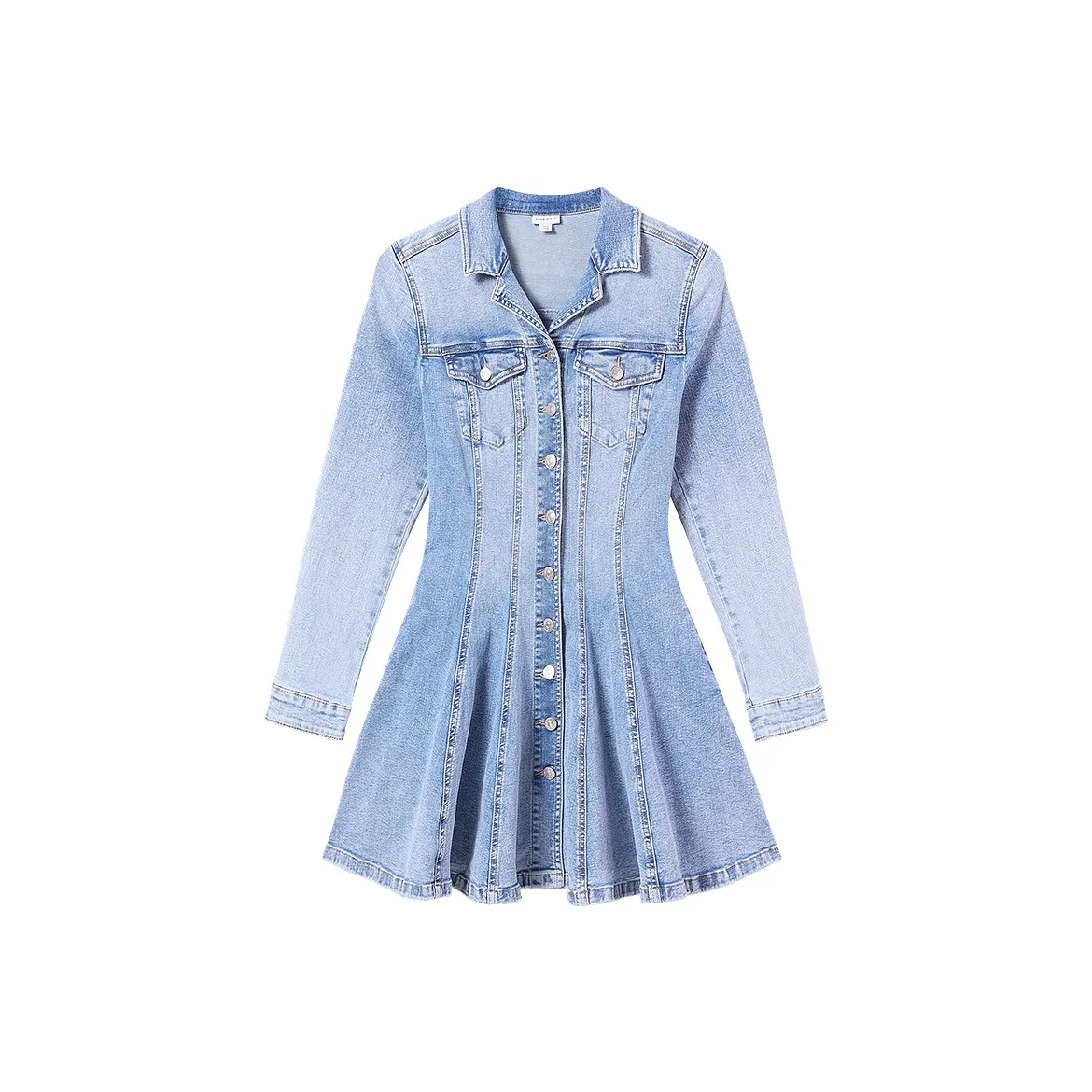 Miss Sixty Длинное платье с длинными рукавами женское светло-синее