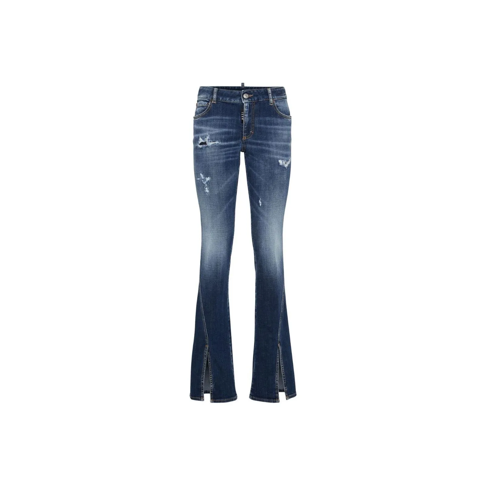 Dsquared2 Mid Rise Distressed Flared Jeans