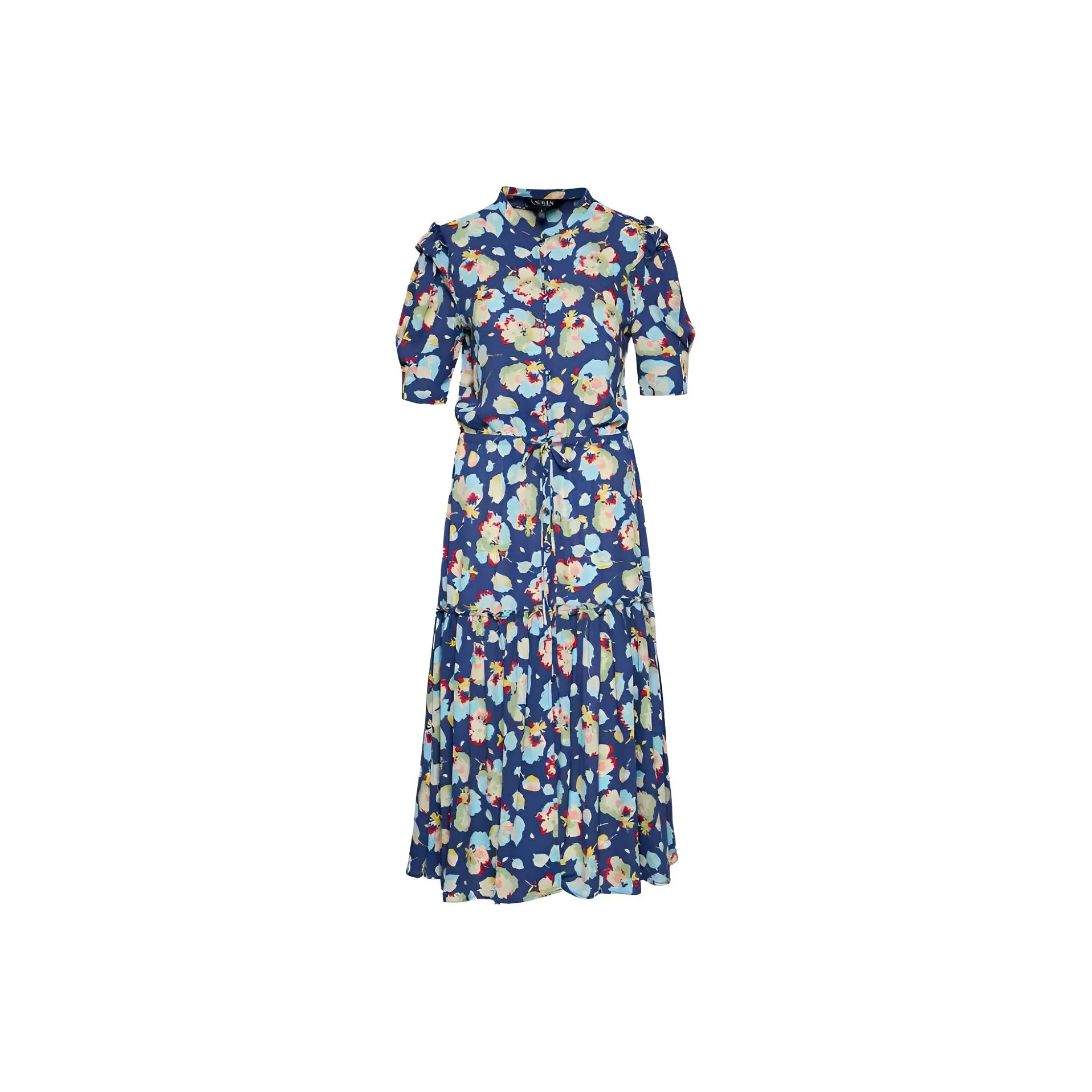LAUREN RALPH LAUREN Short Sleeved Dress Women's Blue