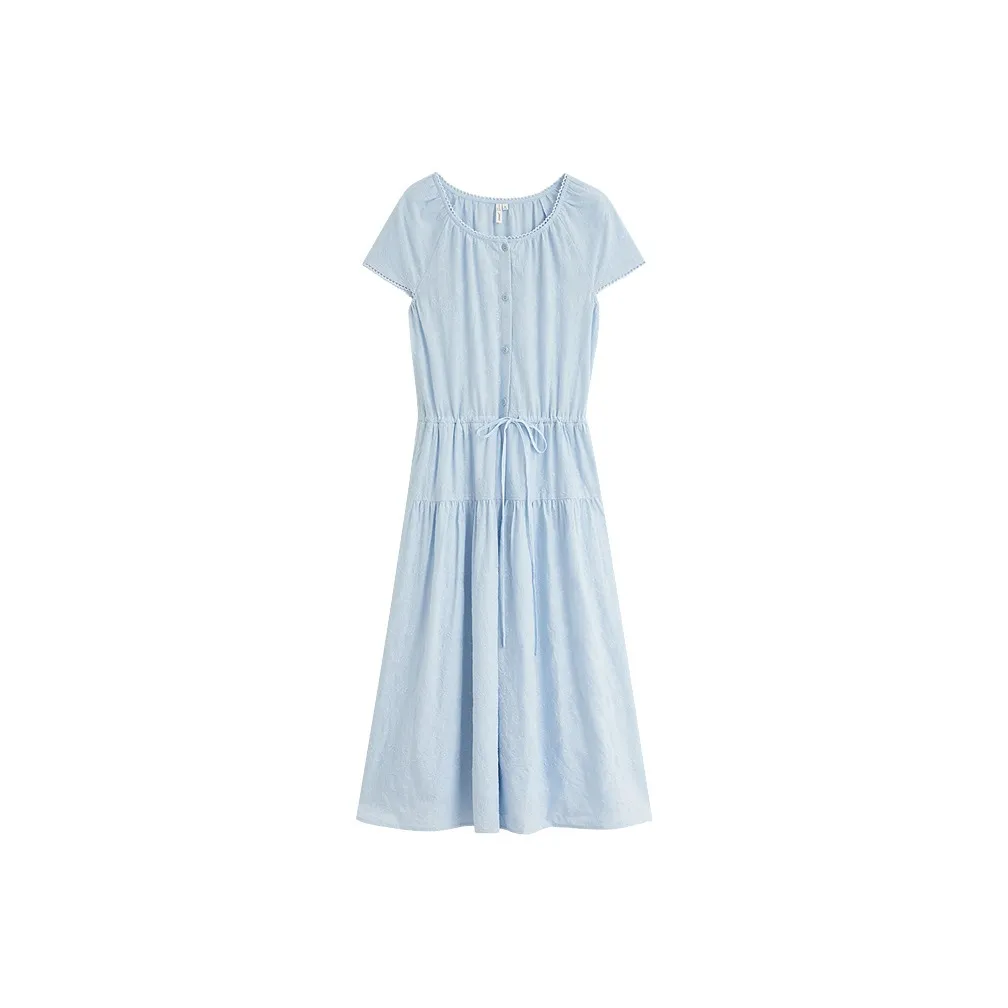 Inman Short Sleeved Dress Women's Light Aqua Blue