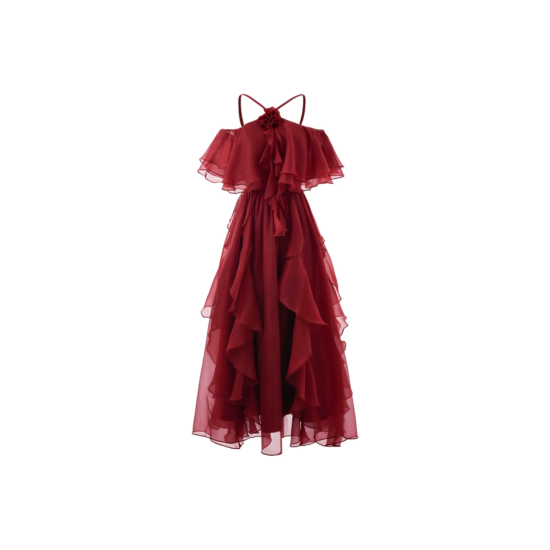 Blovelan Short Sleeved Dress Women's Rose Red